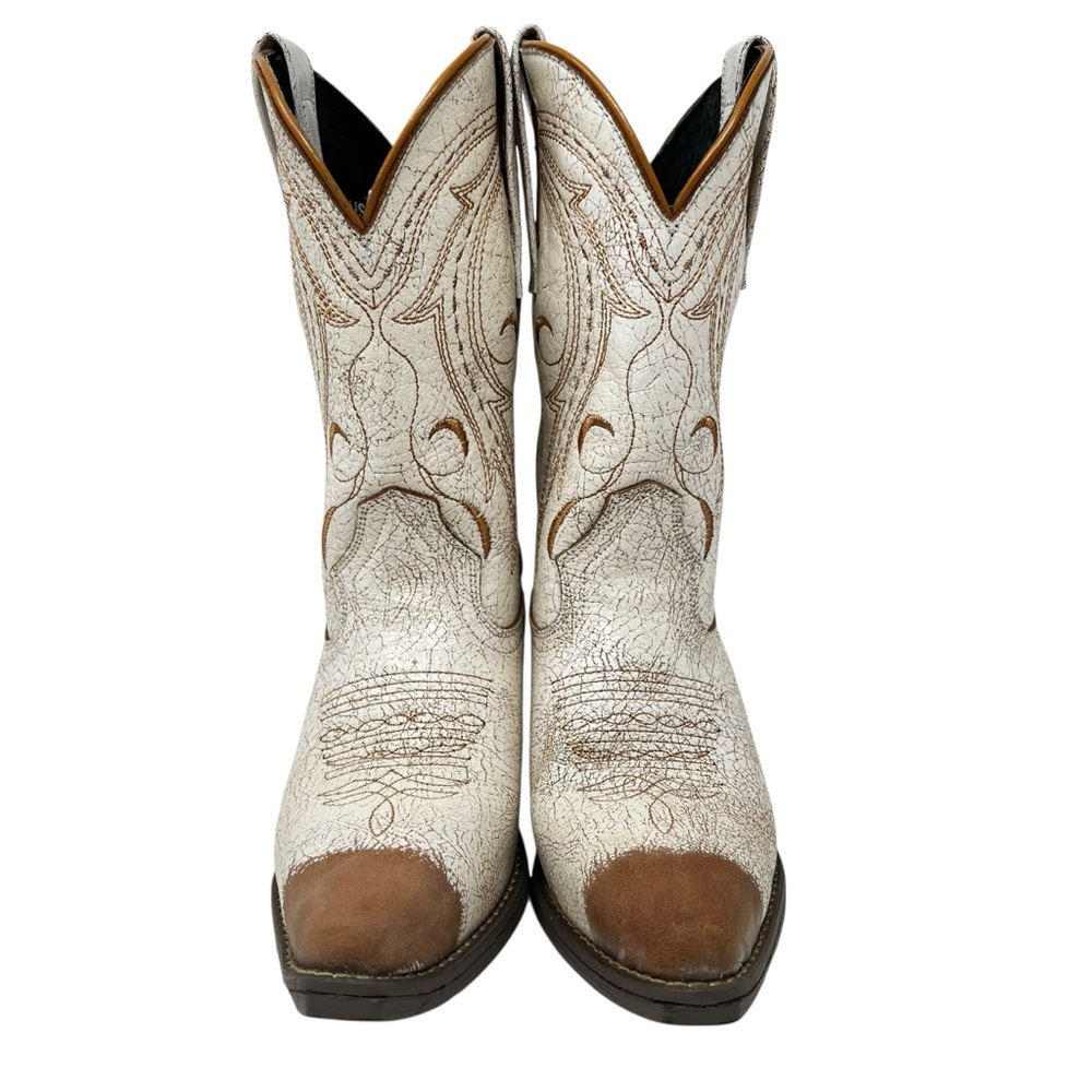 Sterling River Western Boots in White and Brown - Picture 6 of 11